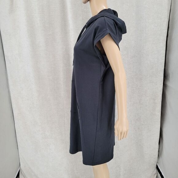 Garnet Hill Hooded French Terry Dress, Black Women's Small - Picture 11 of 11